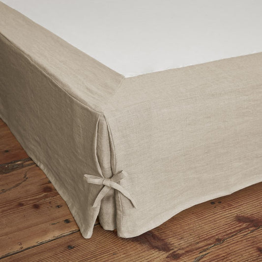 Cache sommier 180x200 cm lin français sable