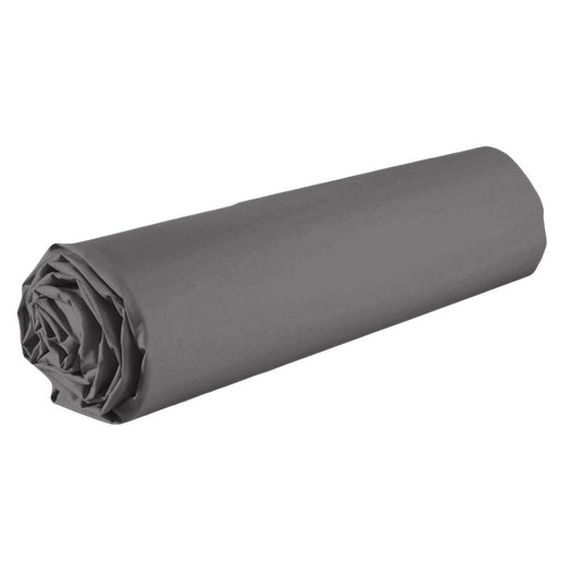 Drap housse 100% coton 57 fils avec bonnet : couleur - anthracite, taille - 140 x 190 cm