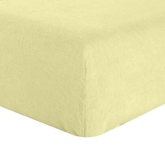 Drap housse 160x200 +30 cm en lin français - lin lavé beurre