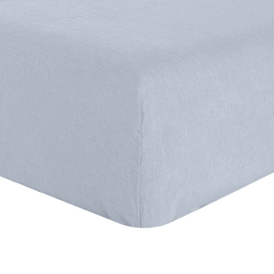Drap housse 180x200 +30 cm en lin français - lin lavé glacier