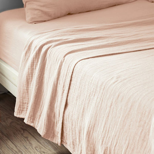 Drap plat 270x300 cm gaze de coton guimauve