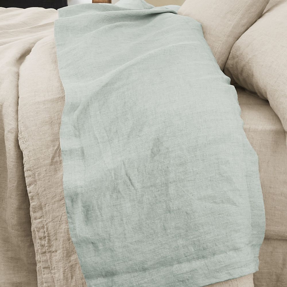 Drap plat 270x300 cm lin français eucalyptus