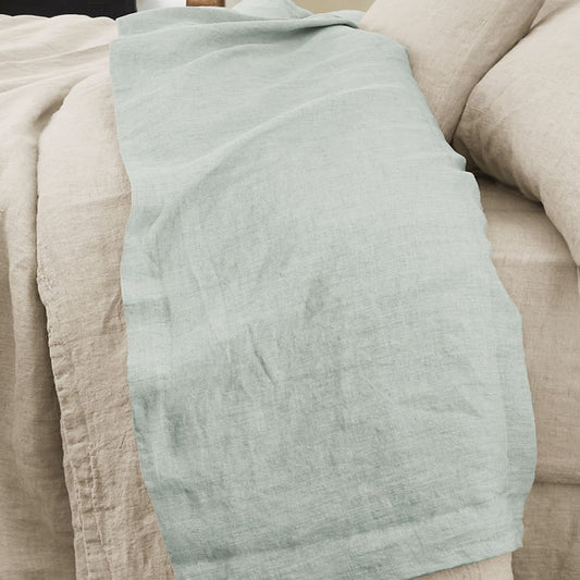 Drap plat 270x300 cm lin français eucalyptus