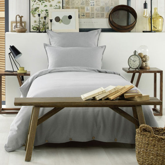 Housse de couette 140x200 flanelle de coton brume