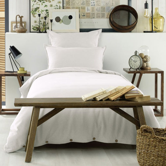 Housse de couette 140x200 flanelle de coton neige