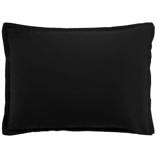 Taie d'oreiller 50x70 cm rectangle satin de coton noir