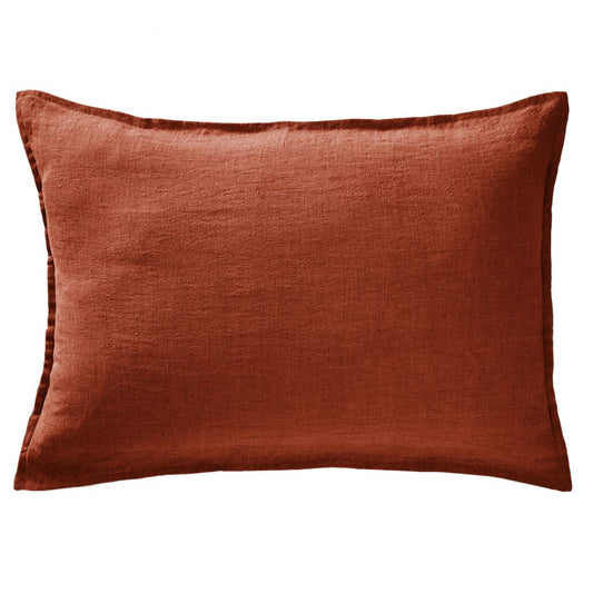 Taie d’oreiller 50x70 cm lin français paprika