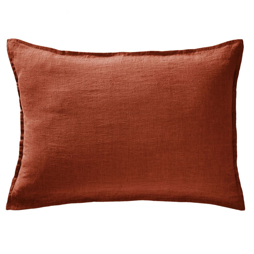 Taie d’oreiller 50x70 cm lin français paprika