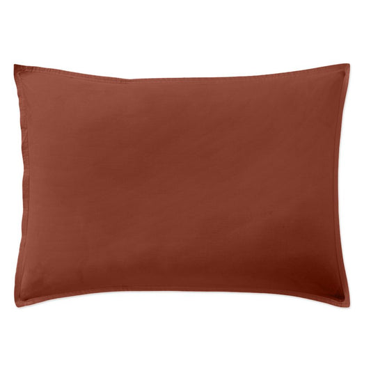 Taie d’oreiller 50x70 cm percale de coton terracotta